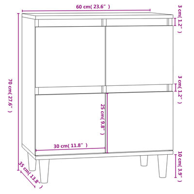 vidaXL Sideboard Smoked Oak 60x35x70 cm Engineered Wood