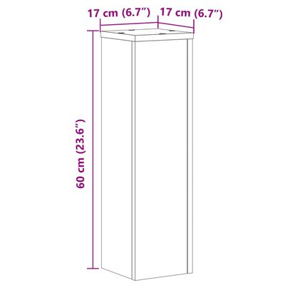 vidaXL Plant Stand 2pcs White 17x17x60 cm Engineered Wood