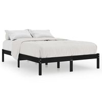 vidaXL Bed Frame without Mattress Black Solid Wood 200x200 cm