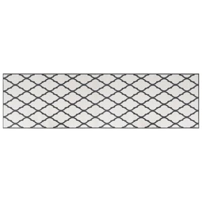 vidaXL Outdoor Rug Grey and White 80x250 cm Reversible Design