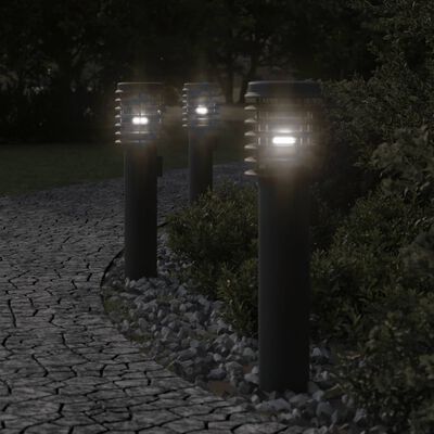 vidaXL Outdoor Floor Lamp with Outlet Black 60 cm Stainless Steel