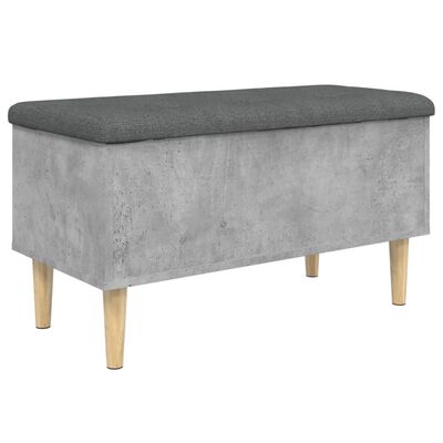 vidaXL Storage Bench Concrete Grey 82x42x46 cm Engineered Wood