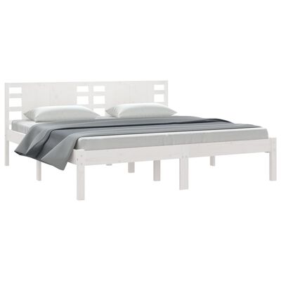 vidaXL Bed Frame without Mattress White 200x200 cm Solid Wood Pine