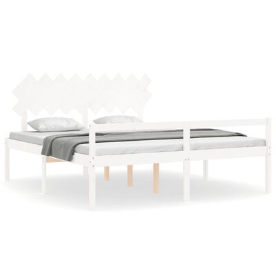 vidaXL Senior Bed without Mattress White Super King Size Solid Wood