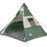 vidaXL Camping Tent Tipi 7-Person Green Waterproof