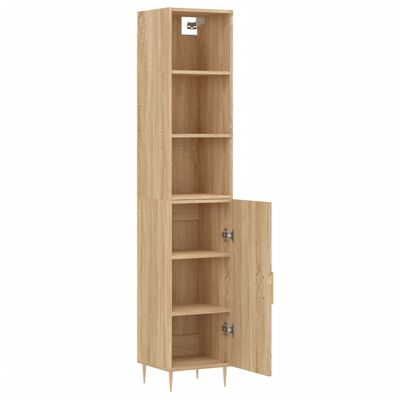 vidaXL Highboard Sonoma Oak 34.5x34x180 cm Engineered Wood