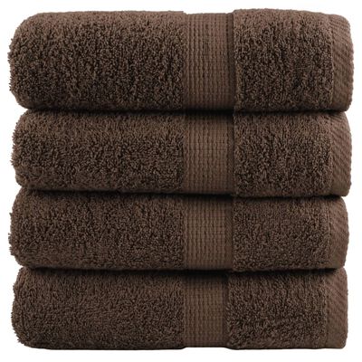 vidaXL Premium Soap Towels SOLUND 4pcs Brown 30x30cm 600gsm