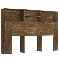 vidaXL Headboard Cabinet Smoked Oak 160x19x103.5 cm