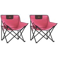 vidaXL Camping Chairs with Pocket Foldable 2 pcs Pink
