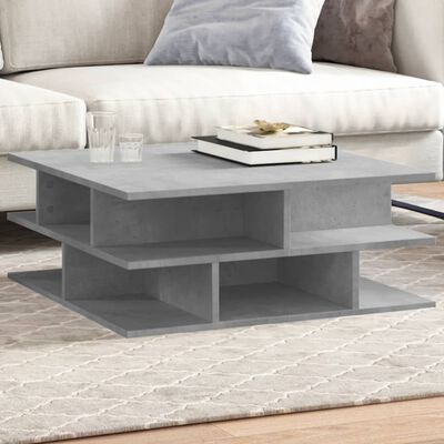 vidaXL Coffee Table Concrete Grey 70x70x29 cm Engineered Wood