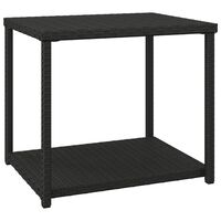 vidaXL Side Table Black 55x45x49 cm Poly Rattan