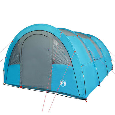 vidaXL Camping Tent Tunnel 4-Person Blue Waterproof