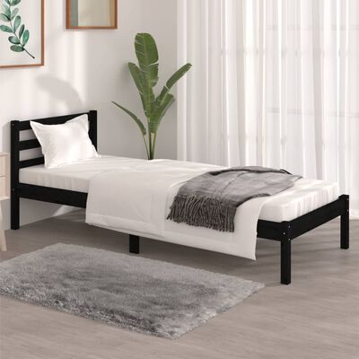 vidaXL Bed Frame without Mattress 75x190 cm Small Single Black Small Single