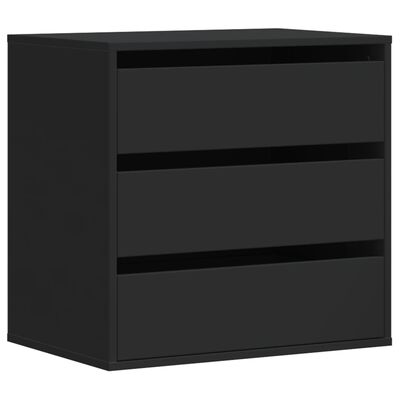 vidaXL Corner Chest of Drawers Black 60x41x58 cm Engineered Wood