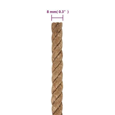 vidaXL Jute Rope 100 m Long 8 mm Thick