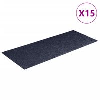 vidaXL Self-adhesive Stair Mats Rectangular 15 pcs 60x25 cm Grey Blue