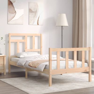 vidaXL Bed Frame without Mattress Small Single Solid Wood Pine