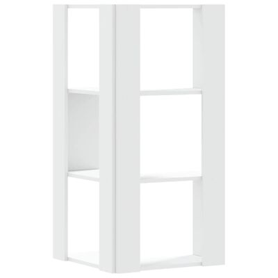 vidaXL Corner Bookcase 3-Tier White 50x50x102 cm Engineered Wood