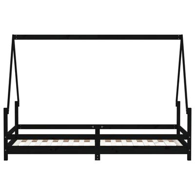 vidaXL Kids Bed Frame Black 80x200 cm Solid Wood Pine