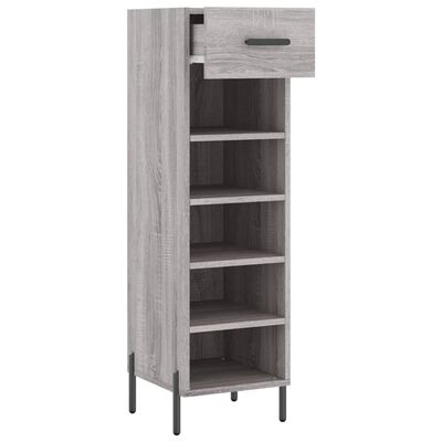 vidaXL Shoe Cabinet Grey Sonoma 30x35x105 cm Engineered Wood