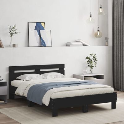 vidaXL Bed Frame without Mattress Black 135x190 cm Double