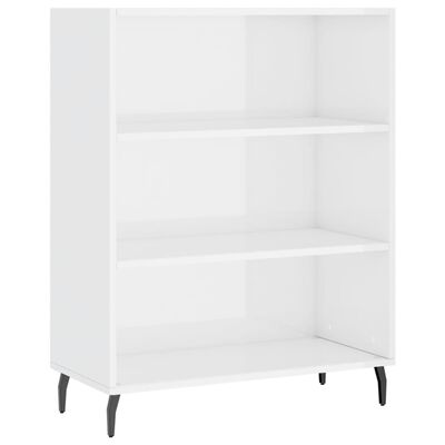 vidaxL Shelf Cabinet High Gloss White 69.5x32.5x90 cm Engineered Wood