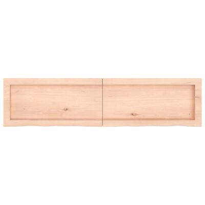 vidaXL Wall Shelf 120x30x(2-6) cm Untreated Solid Wood Oak