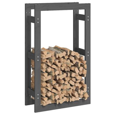 vidaXL Firewood Rack Grey 60x25x100 cm Solid Wood Pine