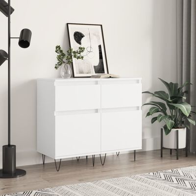 vidaXL Sideboards 2 pcs White 40x35x70 cm Engineered Wood