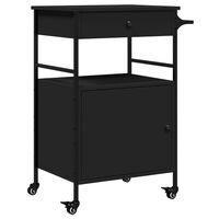 vidaXL Kitchen Trolley Black 56x43x89.5 cm Engineered Wood