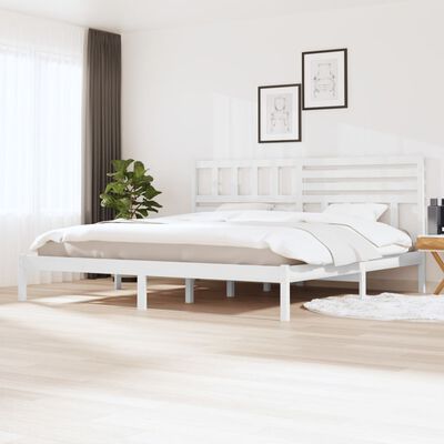 vidaXL Bed Frame without Mattress White Solid Wood Pine 200x200 cm