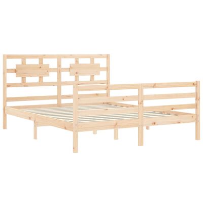 vidaXL Bed Frame without Mattress King Size Solid Wood