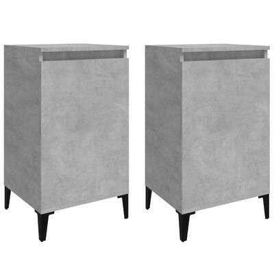 vidaXL Bedside Cabinets 2 pcs Concrete Grey 40x35x70 cm Engineered Wood