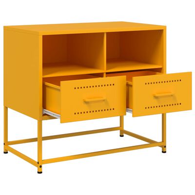 vidaXL TV Cabinet Mustard Yellow 68x39x60.5 cm Steel