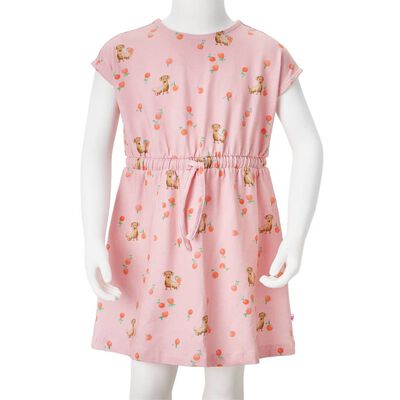 Kids' Dress with Drawstring Light Orange 104