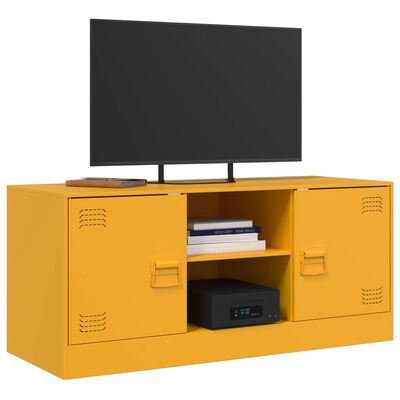 vidaXL TV Cabinet Mustard Yellow 99x39x44 cm Steel