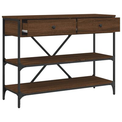 vidaXL Console Table with Drawers and Shelves Brown Oak Engineered Wood