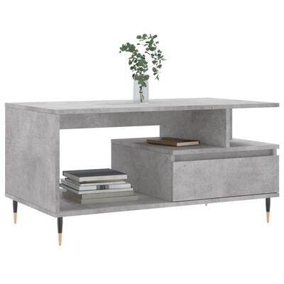 vidaXL Coffee Table Concrete Grey 90x49x45 cm Engineered Wood