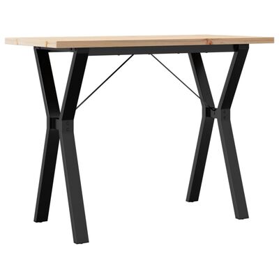 vidaXL Dining Table Y-Frame 100x50x75.5 cm Solid Wood Pine and Cast Iron