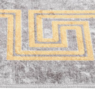 vidaXL Rug Washable Grey and Gold 150x230 cm Anti Slip