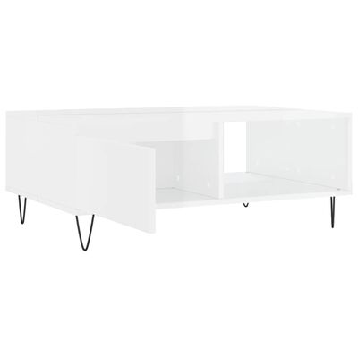 vidaXL Coffee Table High Gloss White 90x60x35 cm Engineered Wood