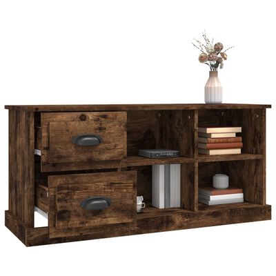 vidaXL TV Cabinet Smoked Oak 102x35.5x47.5 cm Engineered Wood