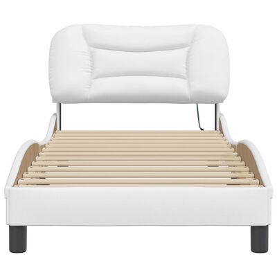 vidaXL Bed Frame with LED without Mattress White 90x200 cm