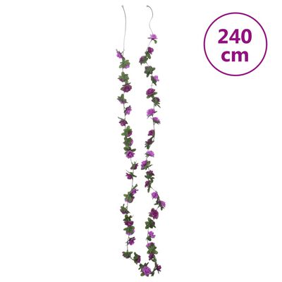 vidaXL Christmas Flower Garlands 6 pcs Light Purple 240 cm