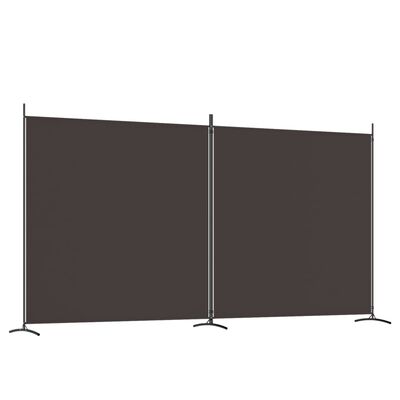 vidaXL 2-Panel Room Divider Brown 348x180 cm Fabric