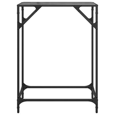 vidaXL Console Table with Black Glass Top 60x35x81 cm Steel