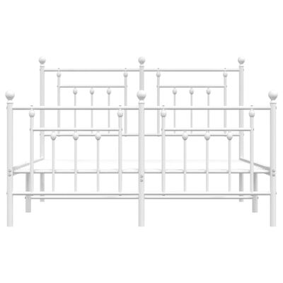 vidaXL Metal Bed Frame without Mattress with Footboard White 150x200 cm King Size