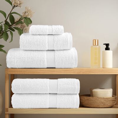 vidaXL 8 Piece Premium Towel Set SOLUND White 600 gsm