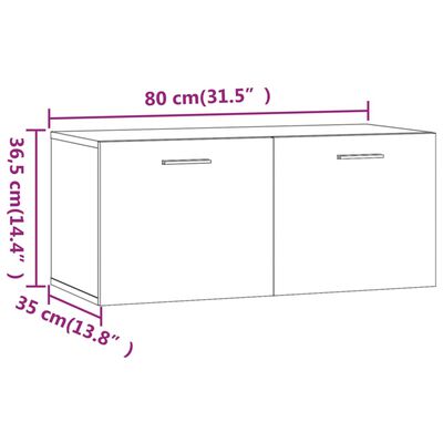 vidaXL Wall Cabinet Concrete Grey 80x35x36.5 cm Engineered Wood