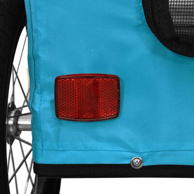 vidaXL Pet Bike Trailer Blue Oxford Fabric and Iron